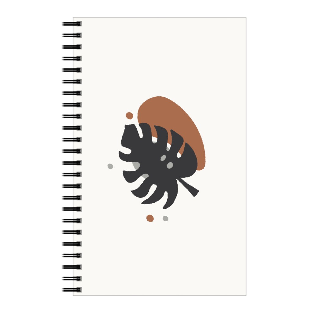 Shapes and Fern Leaf Iii Notebook, 5x8, Brown