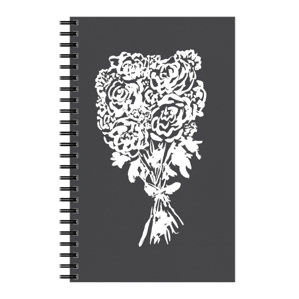 Summer Bouquet Notebook, 5x8, Gray