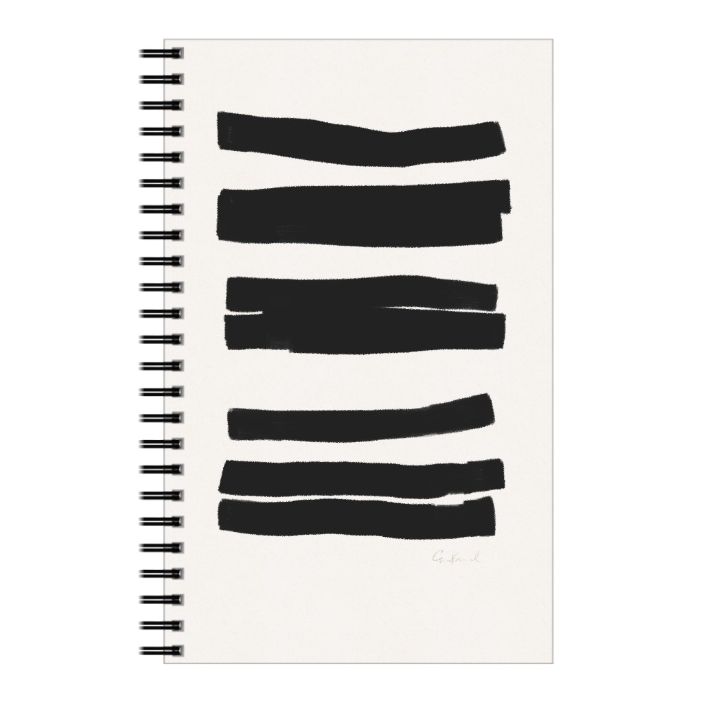 Abstract Bold Stripes I Notebook, 5x8, Black