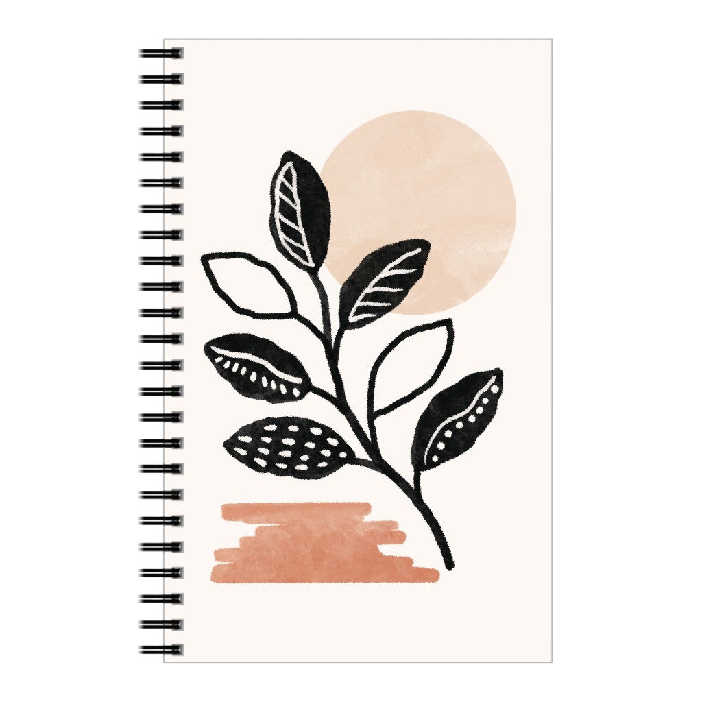 Leaves in the Moonlight Notebook, 5x8, Beige, Tan