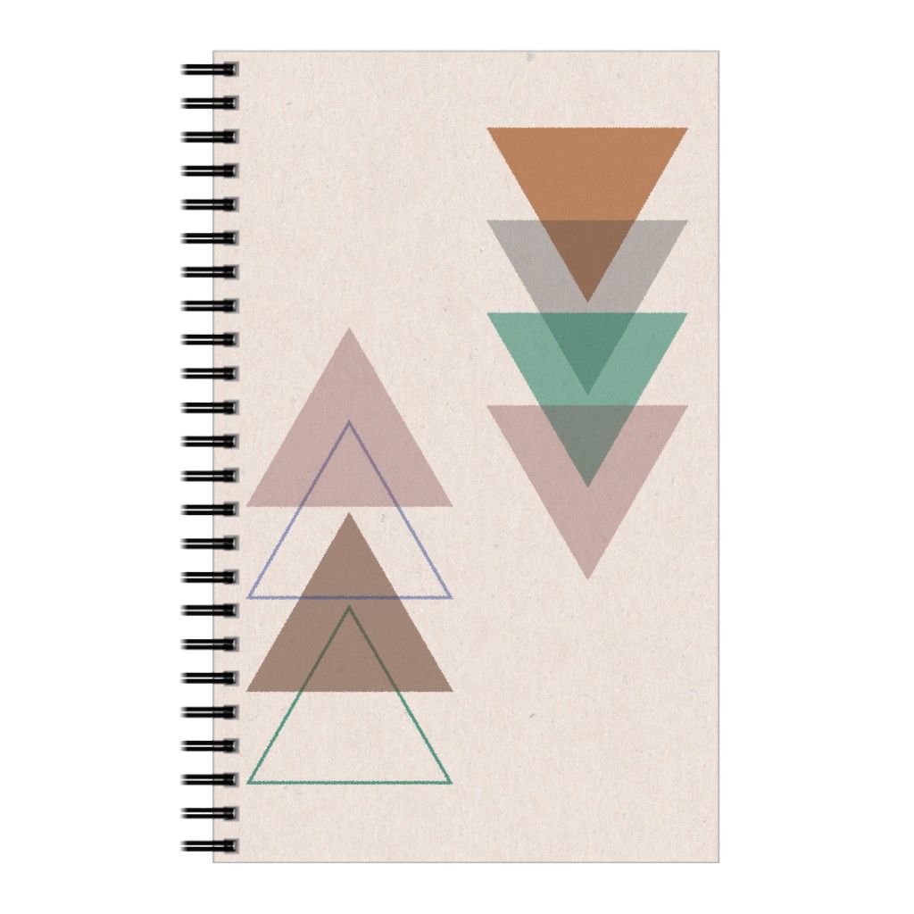 Minimalist Mod Triangels - Neutral Notebook, 5x8, Beige, Pearl