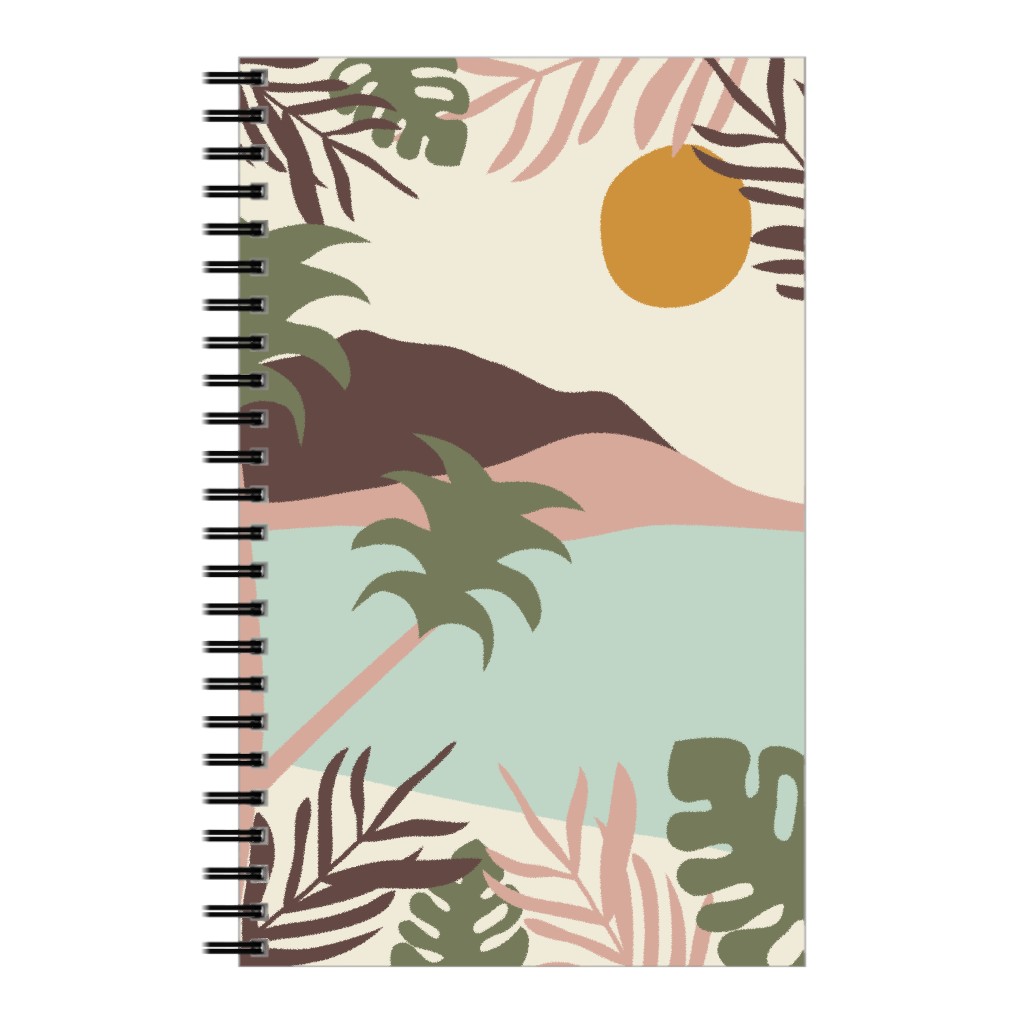 Tropical Beach - Multi Earth Tones Notebook, 5x8, Multicolor