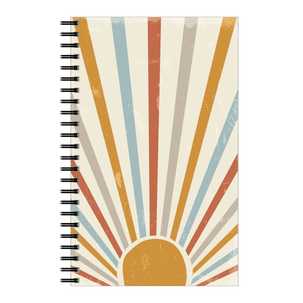Boho Sun Rays - Multi Earth Tones Notebook, 5x8, Multicolor