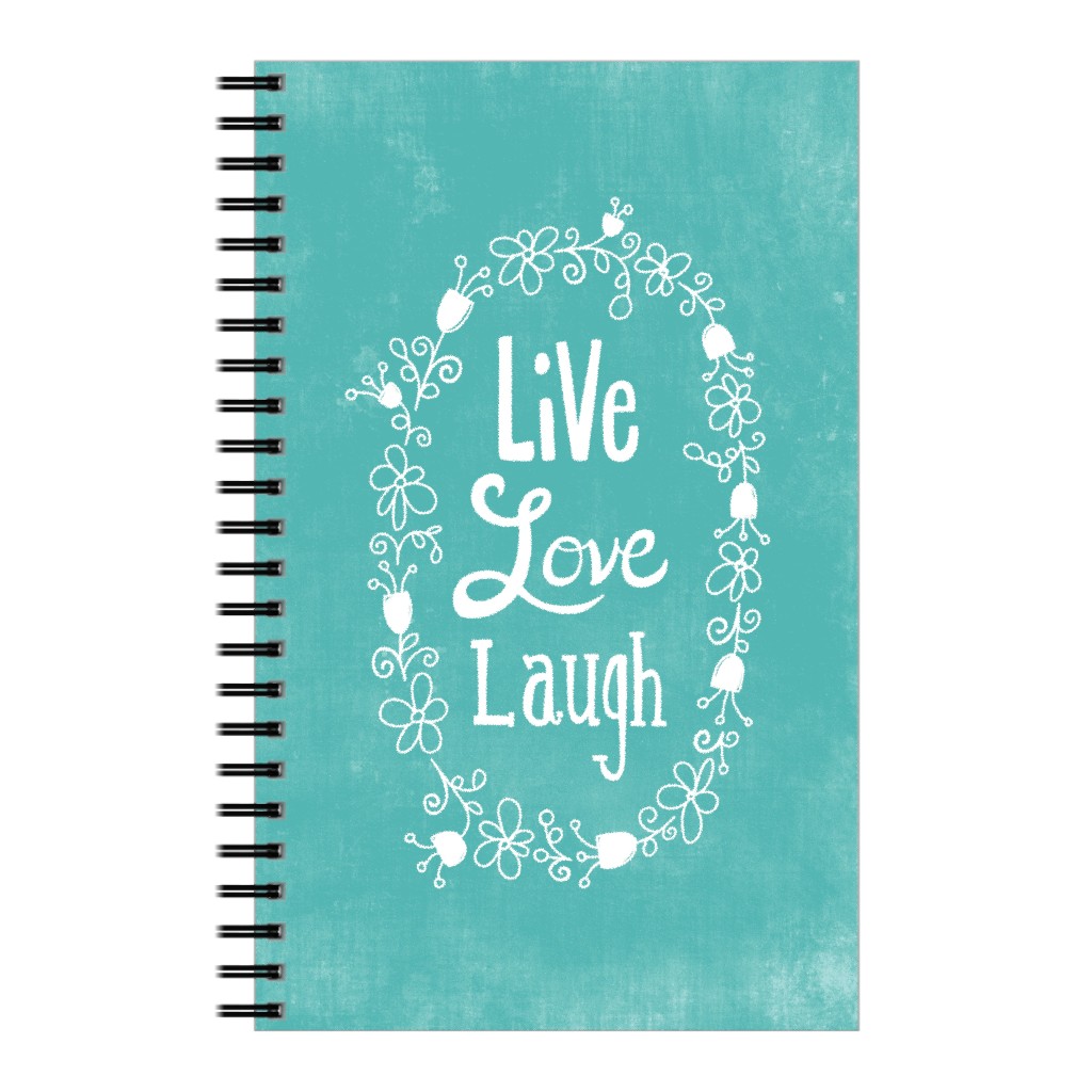 Live, Laugh, Love - Aqua Notebook, 5x8, Green