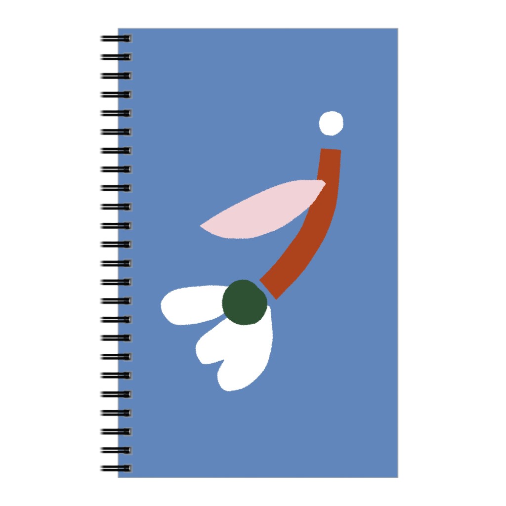 Flower - Multi on Blue Notebook, 5x8, Blue