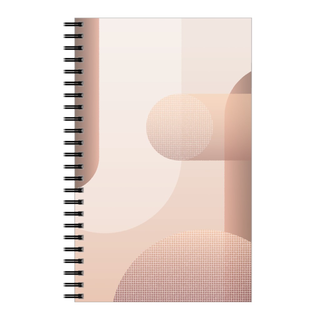 Geometric Curves - Neutral Notebook, 5x8, Pink