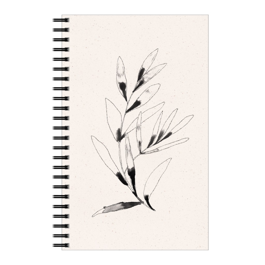 Olive Branch Watercolor - Neutral Notebook, 5x8, Beige