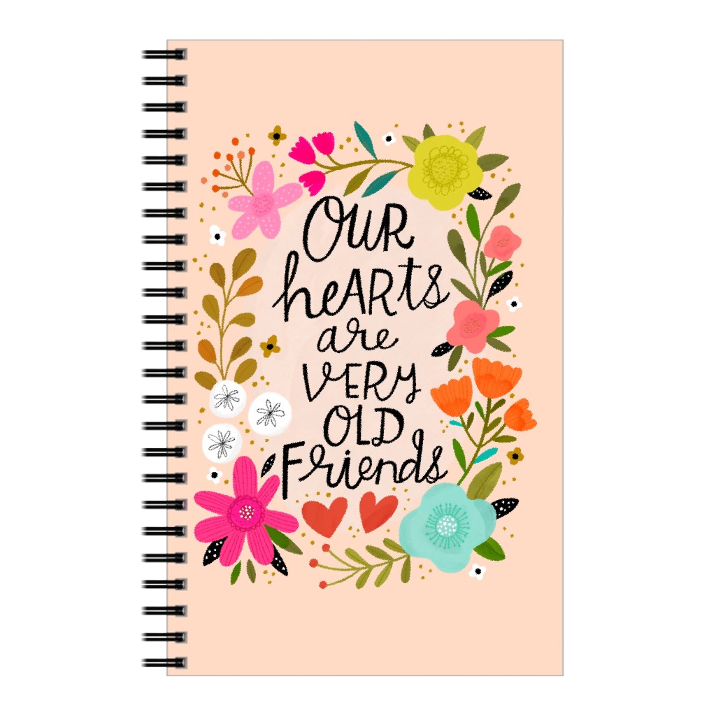 Our Hearts Are Very Old Friends - Light Pink Notebook, 5x8, Pink