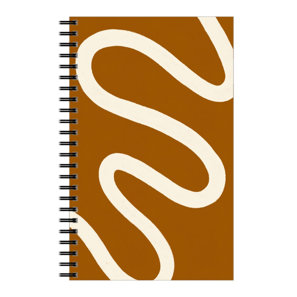 Tangled Brush Strokes Ii Notebook, 5x8, Orange, Earth