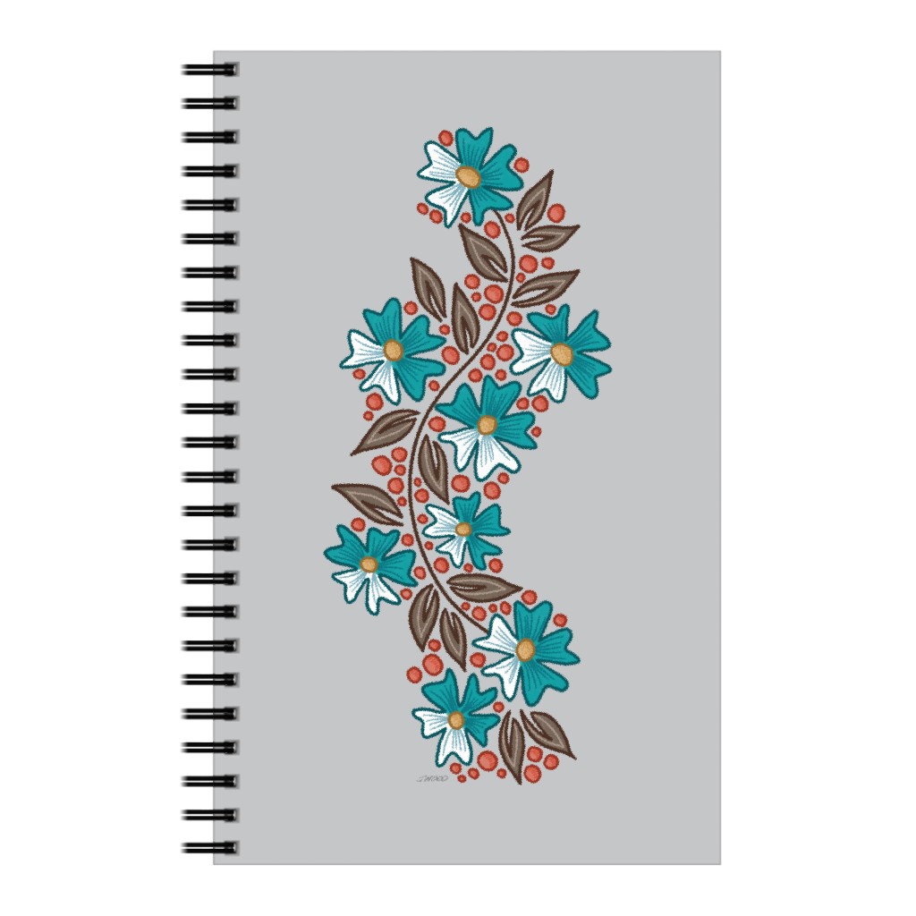 Floral Swish - Multi Notebook, 5x8, Gray