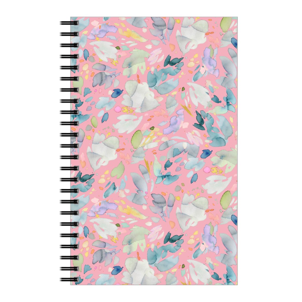 Abstract Petal Flowering Notebook, 5x8, Pink