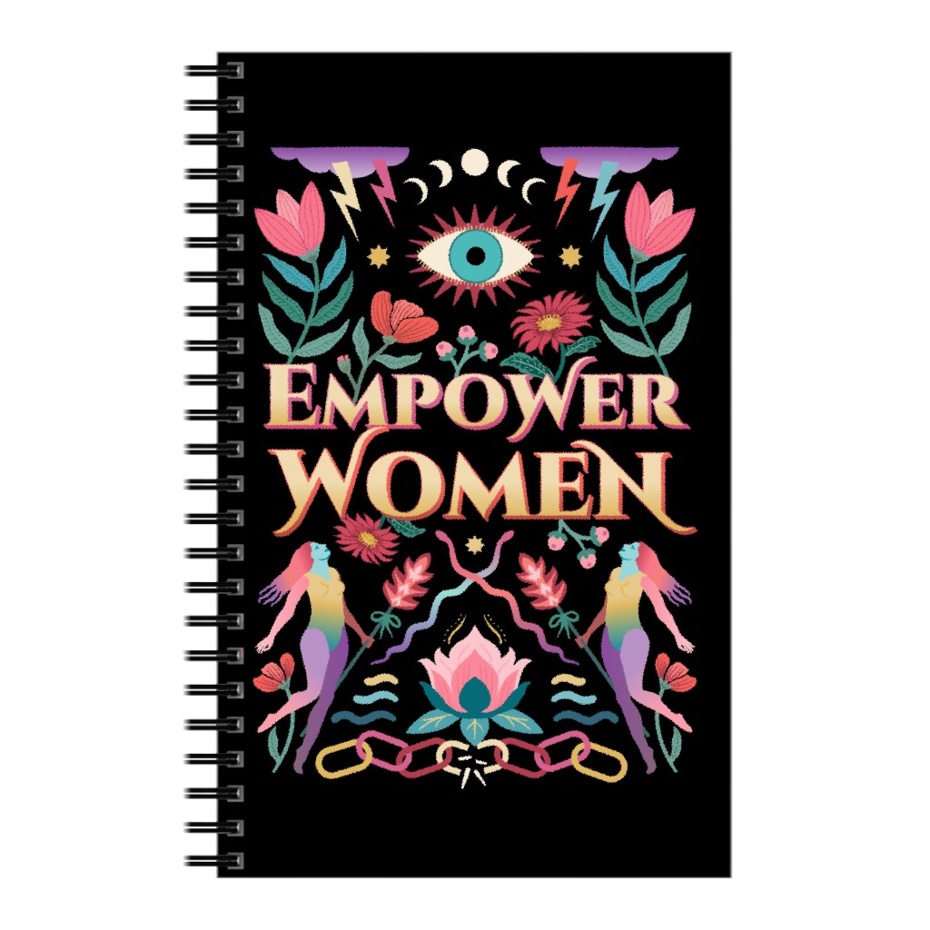 Empower - Multi on Black Notebook, 5x8, Black