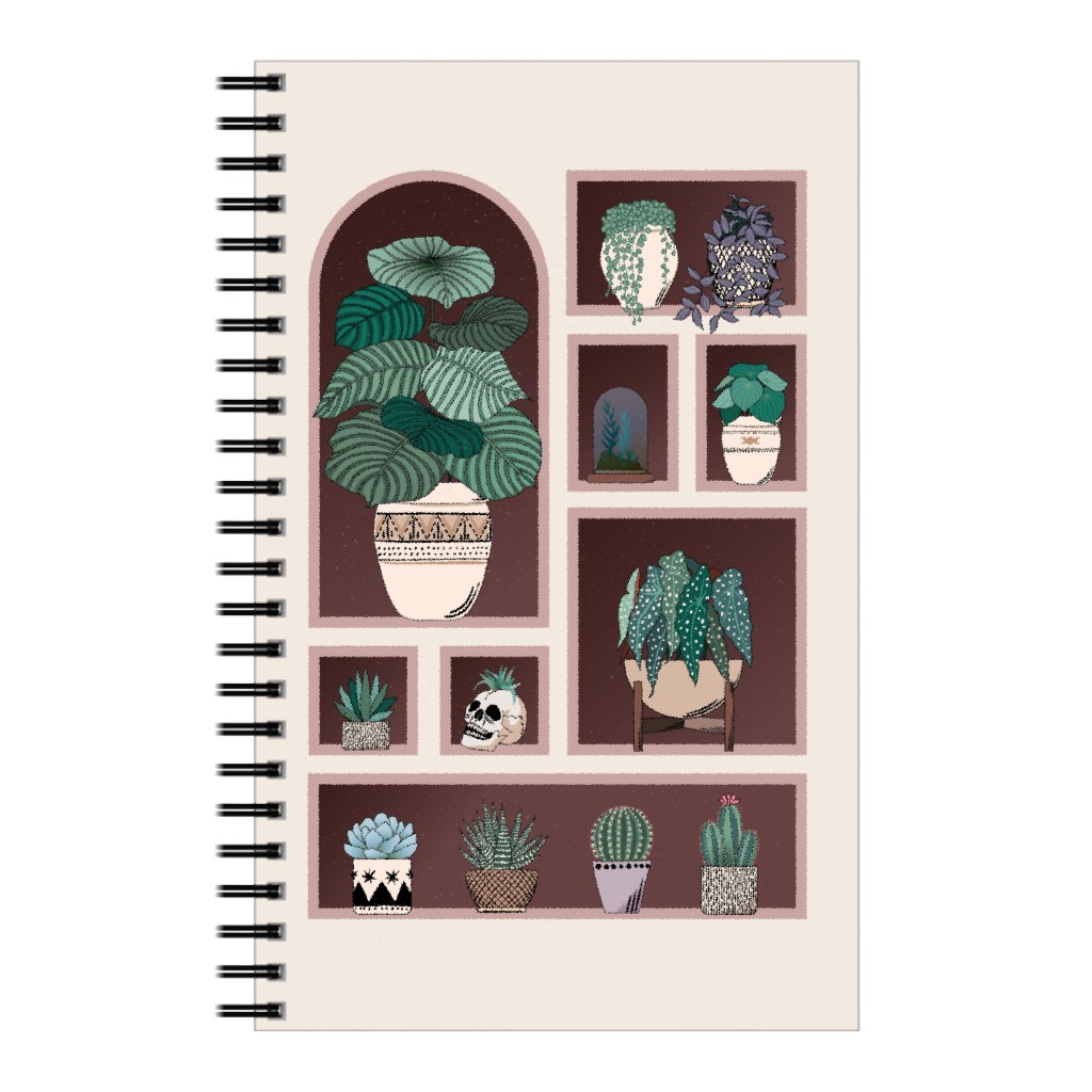 Neatly Arranged Indoor Plants - Neutral Notebook, 5x8, Multicolor