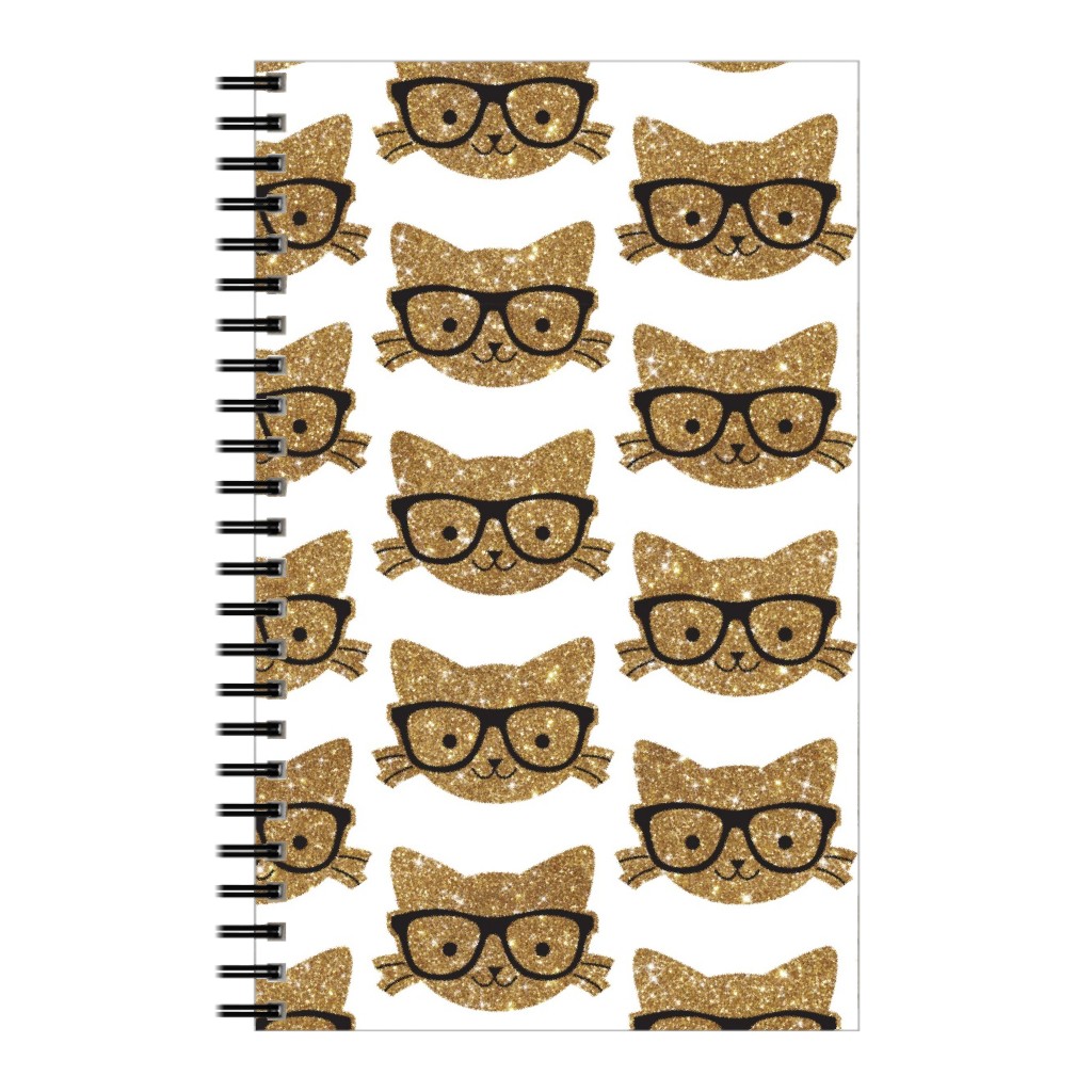 Sparkle Kitties Notebook, 5x8, Beige, Truffle