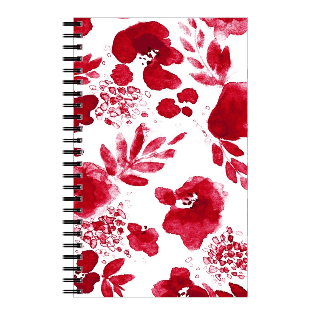 Floret Floral - Red Notebook, 5x8, Red
