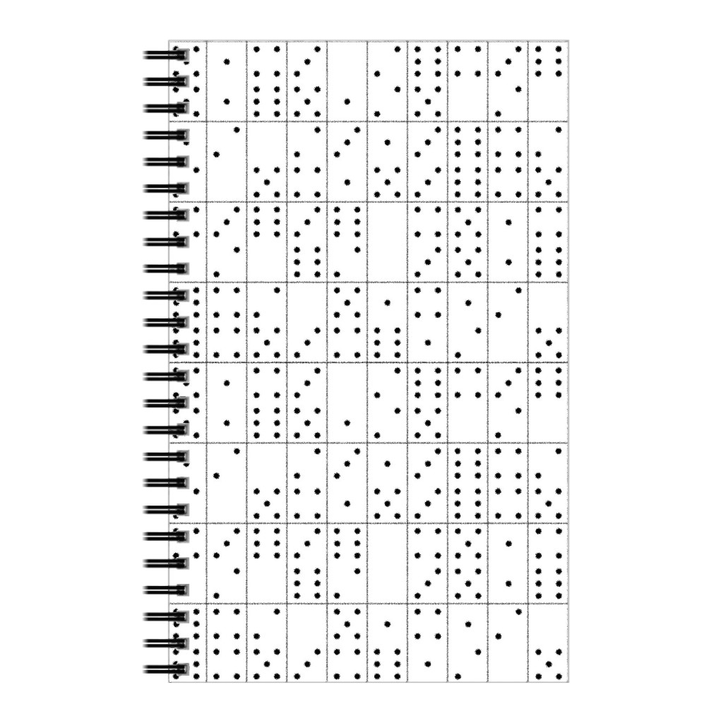 Domino Universe - Black and White Notebook, 5x8, White