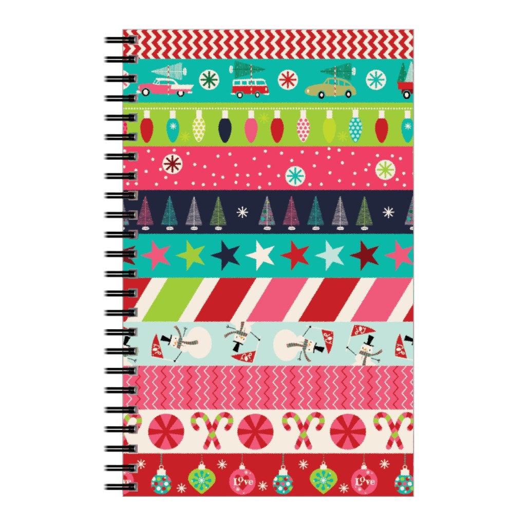Washi Christmas Notebook, 5x8, Multicolor