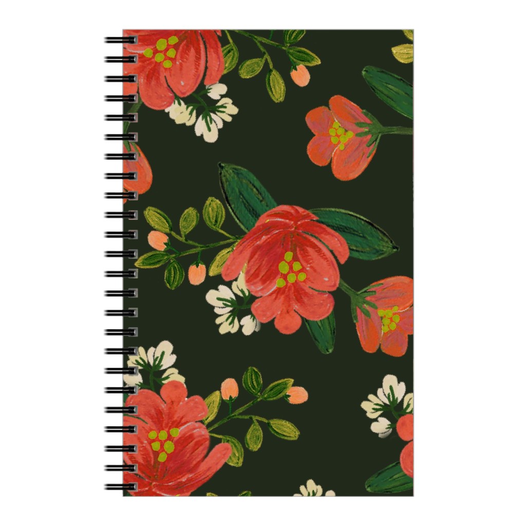 Holiday Floral Notebook, 5x8, Green