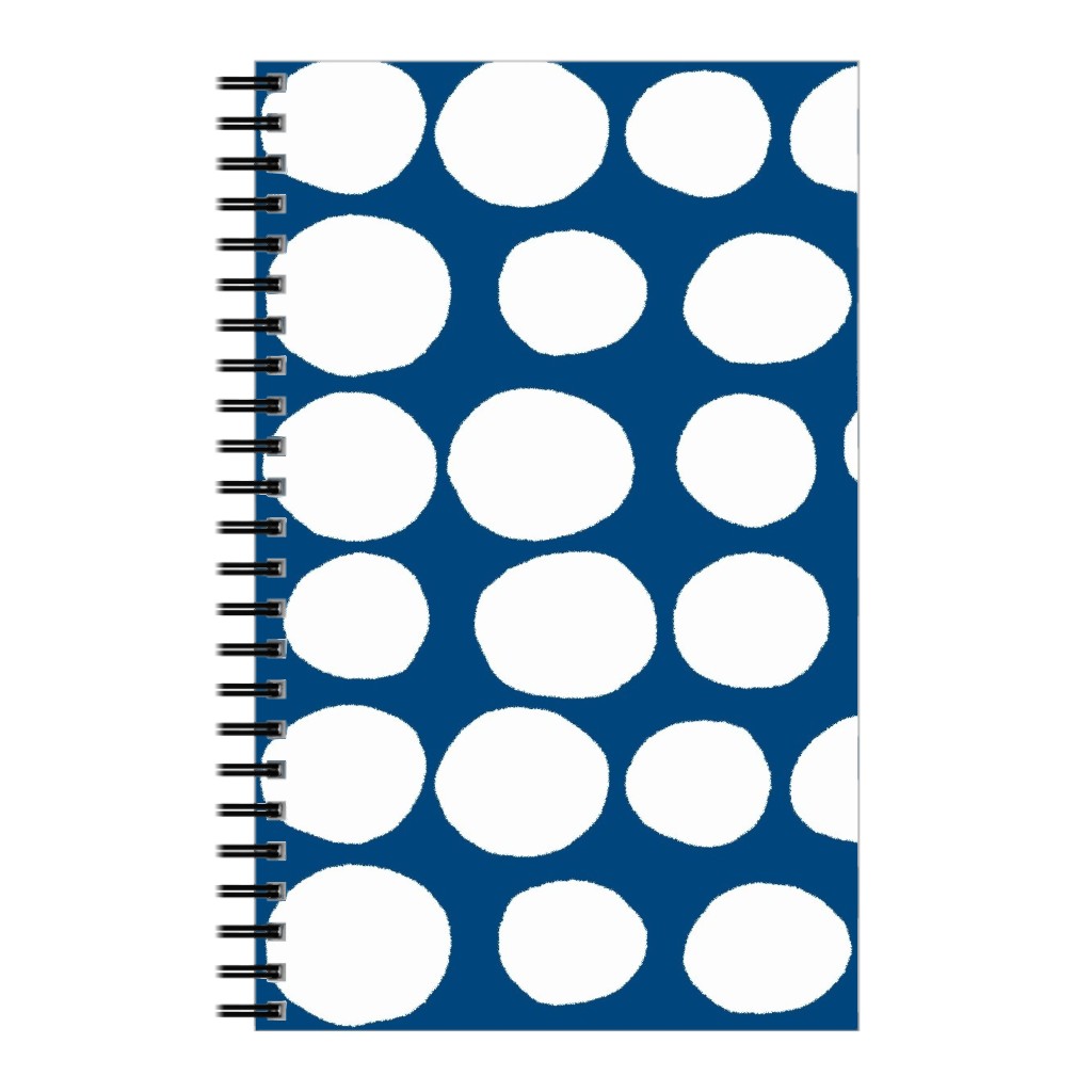 Jumbo Peas - Deep Blue and White Notebook, 5x8, Blue