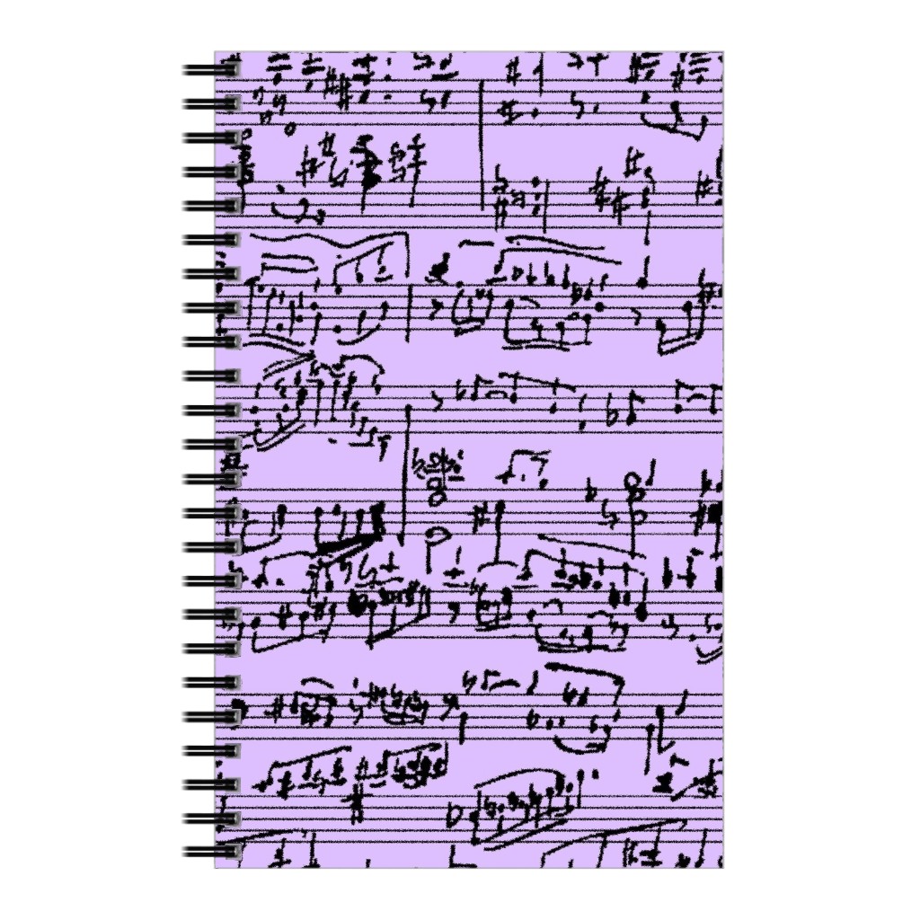 Handwritten Sheet Music Notebook, 5x8, Pink, Lilac