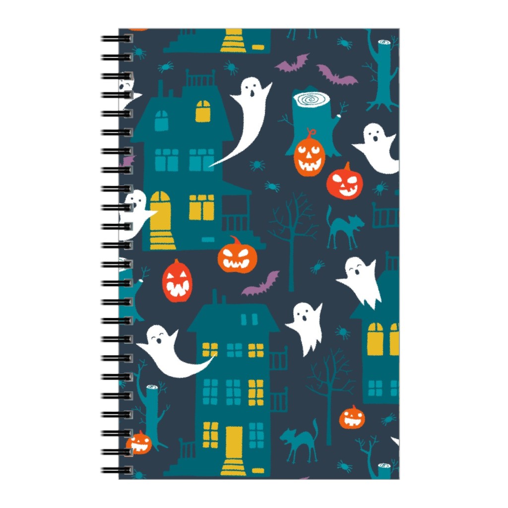 Haunted Halloween Houses - Multi Notebook, 5x8, Multicolor