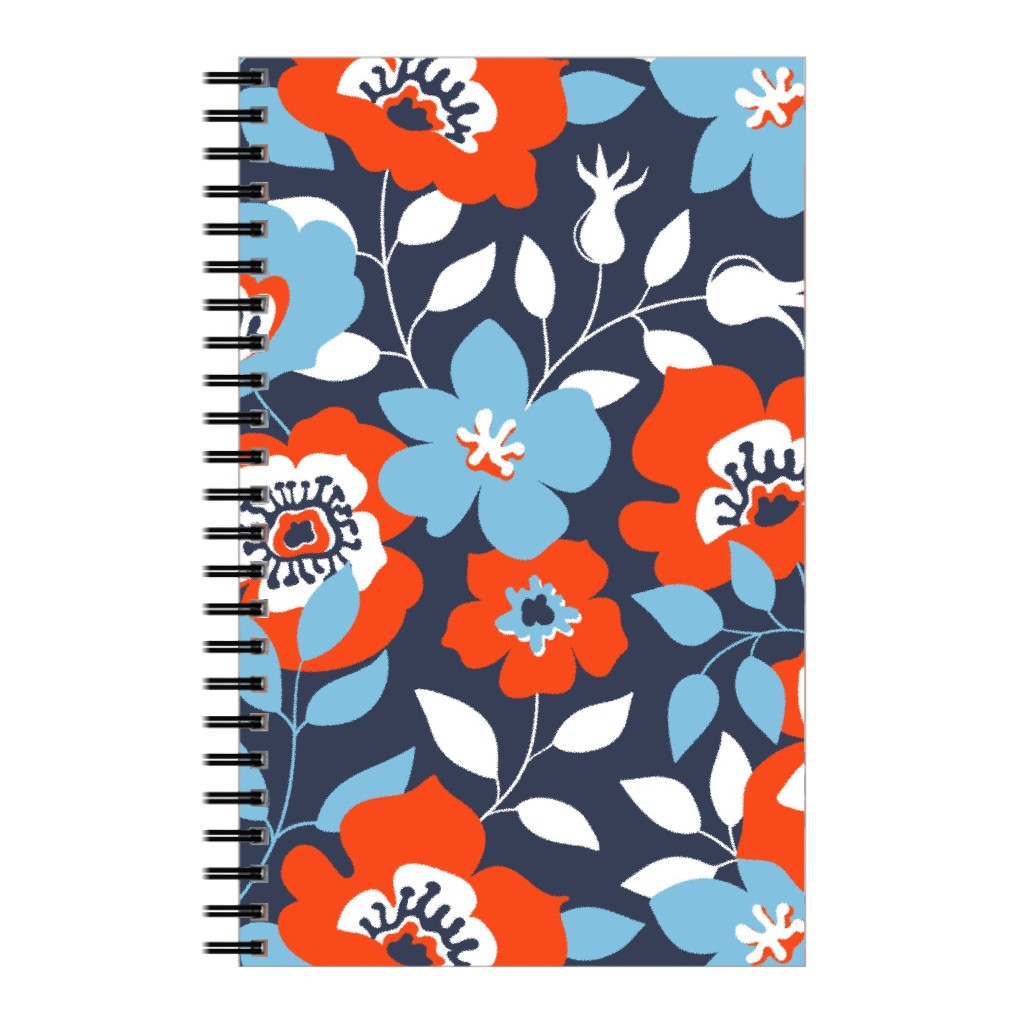 Wild Roses - Multi Notebook, 5x8, Blue, True Blue