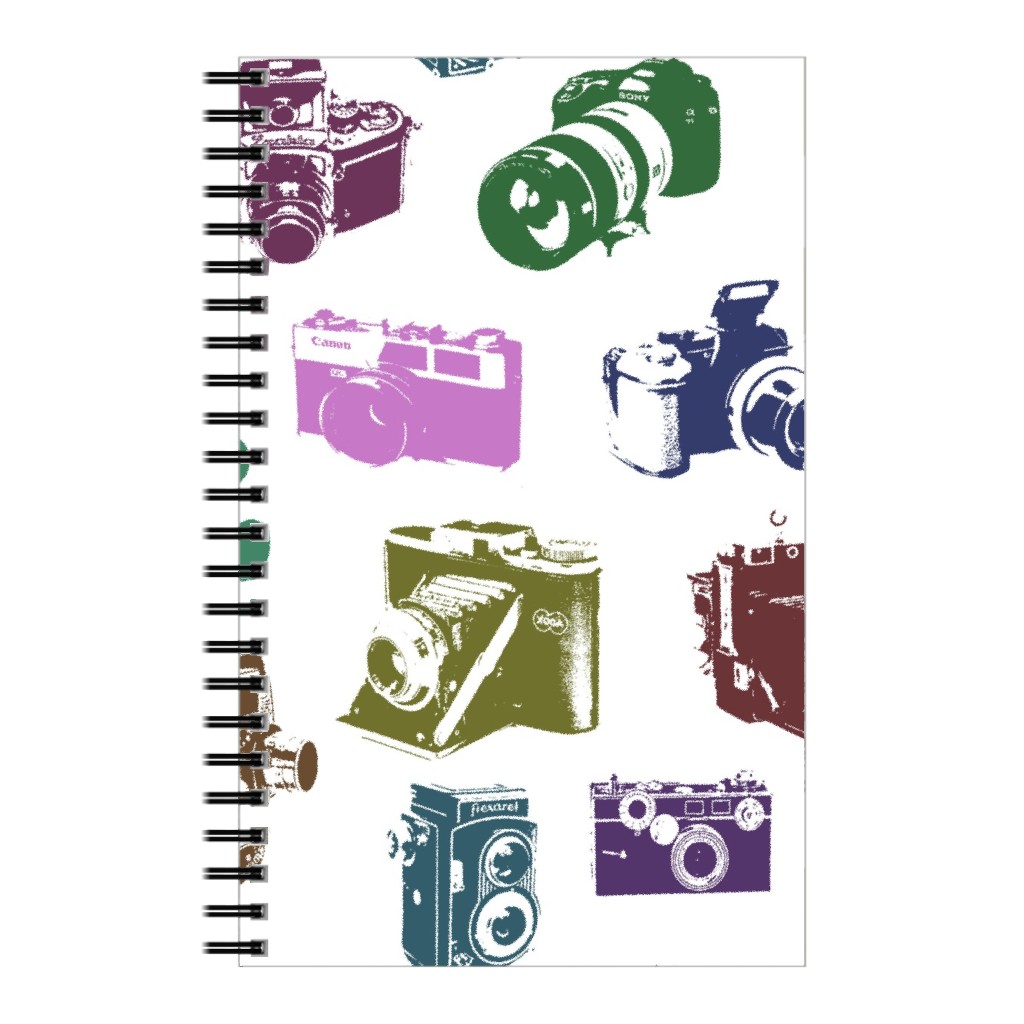 Retro Cameras Notebook, 5x8, Multicolor