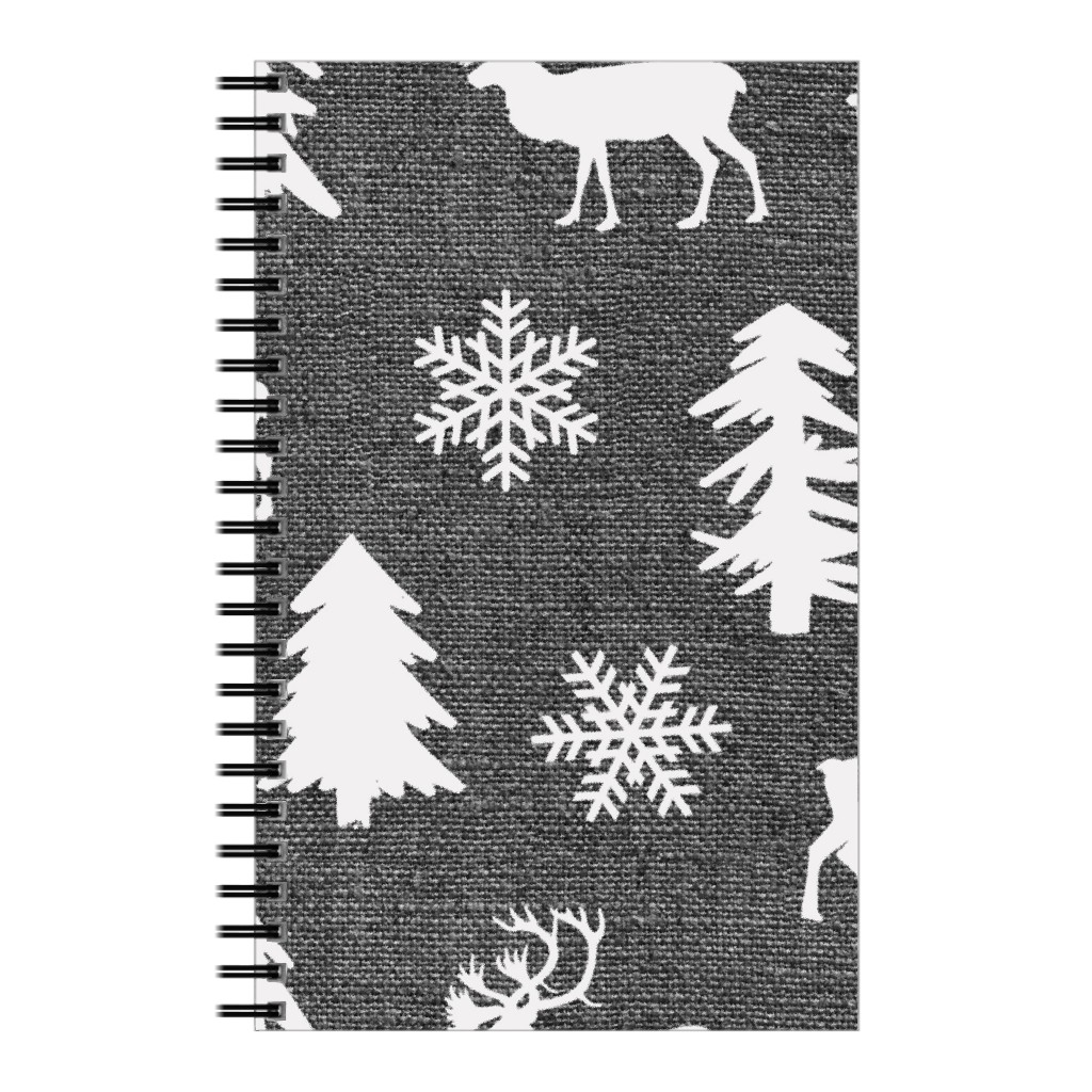 Winter Forest on Canvas Notebook, 5x8, Gray