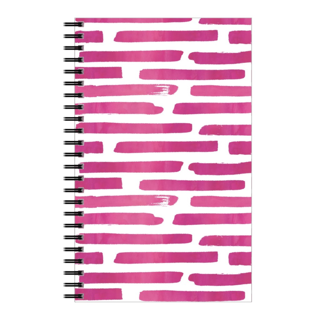Watercolor Stripes - Berry Notebook, 5x8, Purple