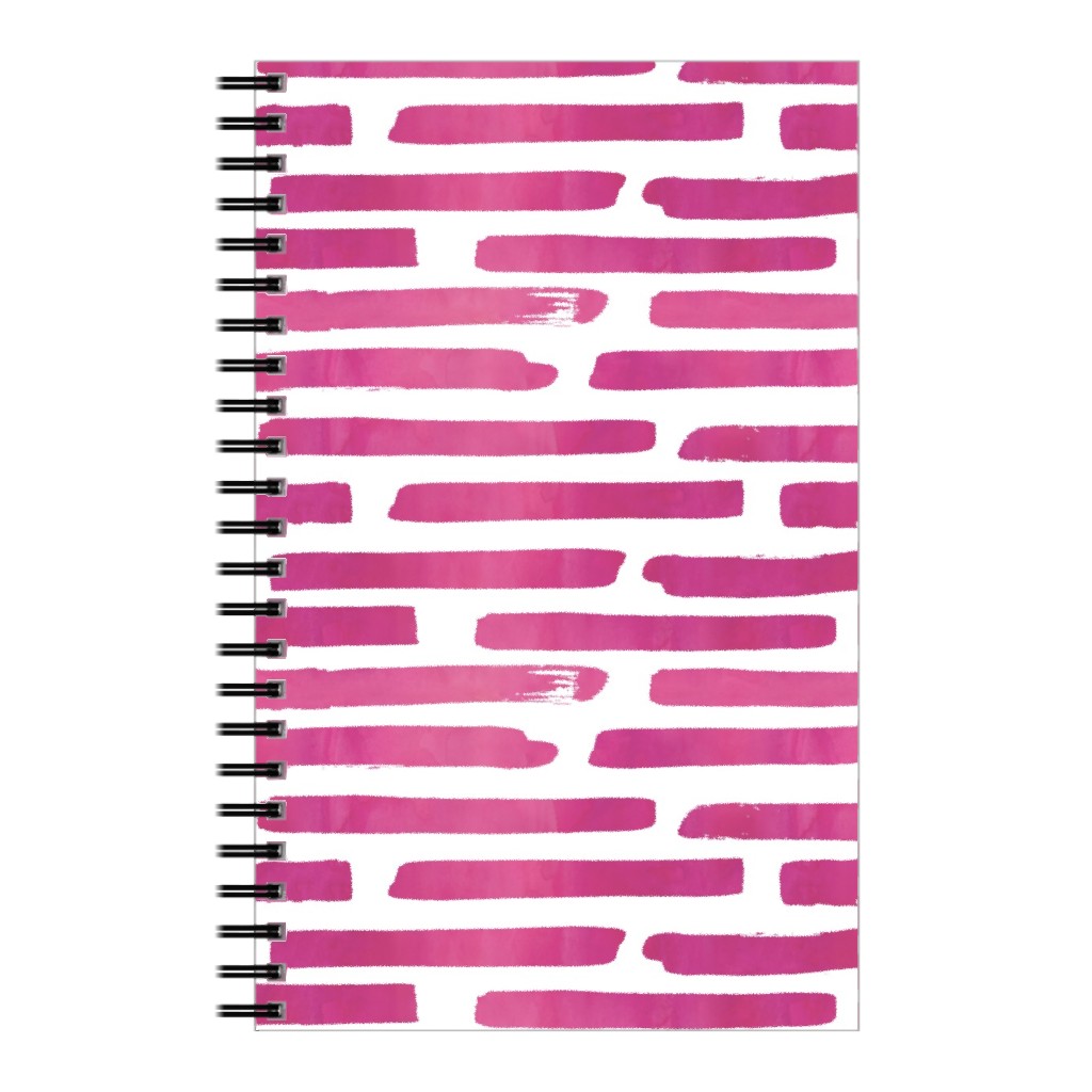 Watercolor Stripes - Berry Notebook, 5x8, Purple, Purple