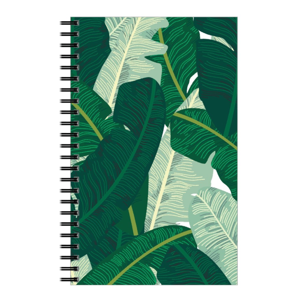 Classic Banana Leaves in Palm Springs Green Notebook, 5x8, Green, Classic Green