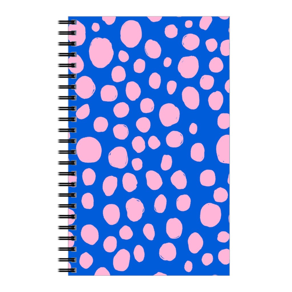 Polka Dot - Blue and Pink Notebook, 5x8, Blue, True Blue