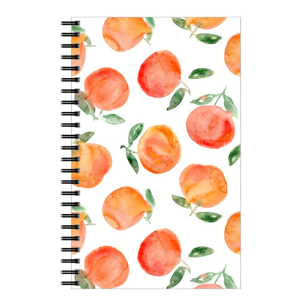 Watercolor Oranges - Orange Notebook, 5x8, Orange, Orange