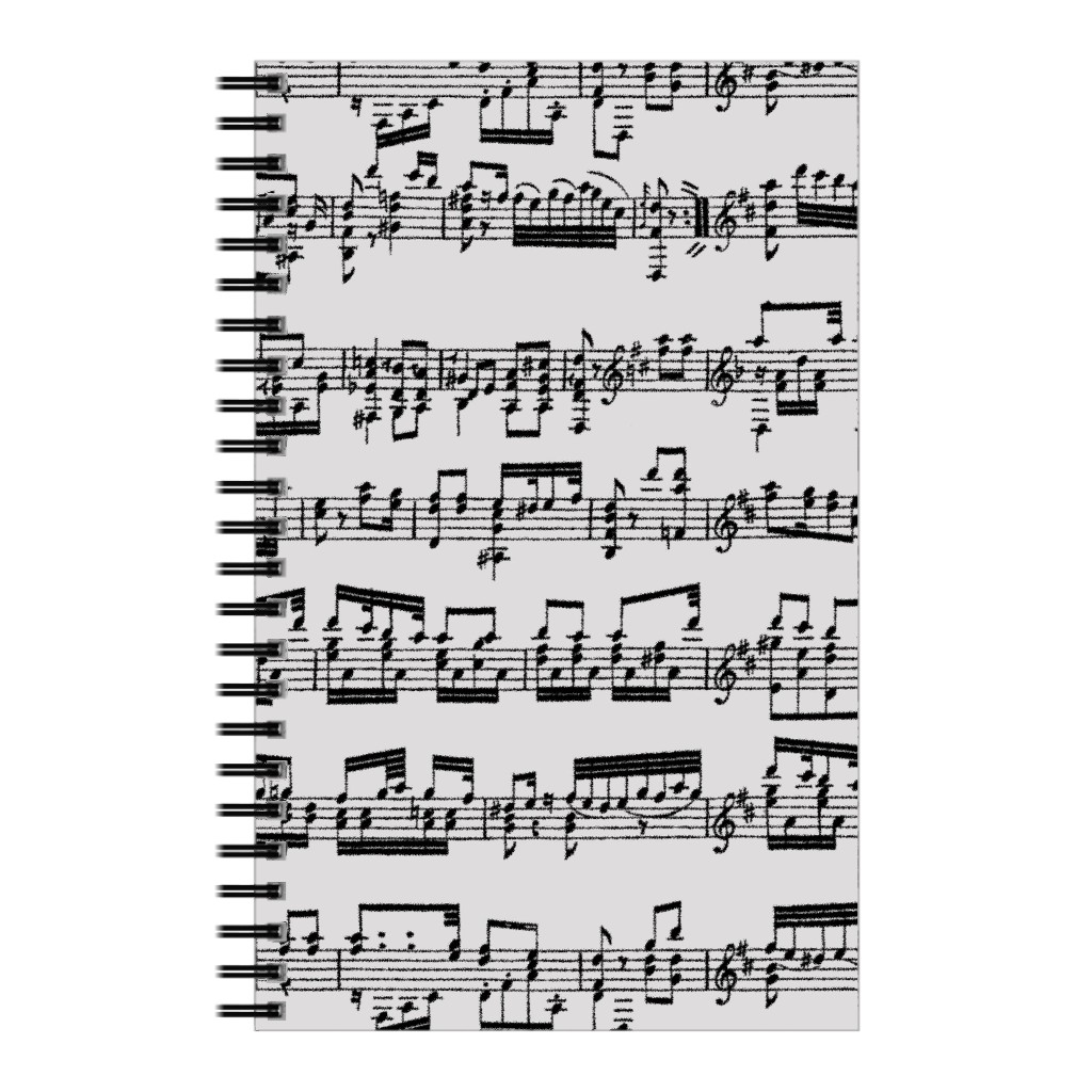 Sheet Music Notebook, 5x8, Gray, Dove Gray