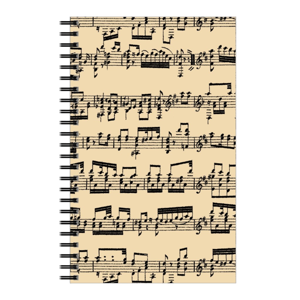 Sheet Music Notebook, 5x8, Yellow, Champagne