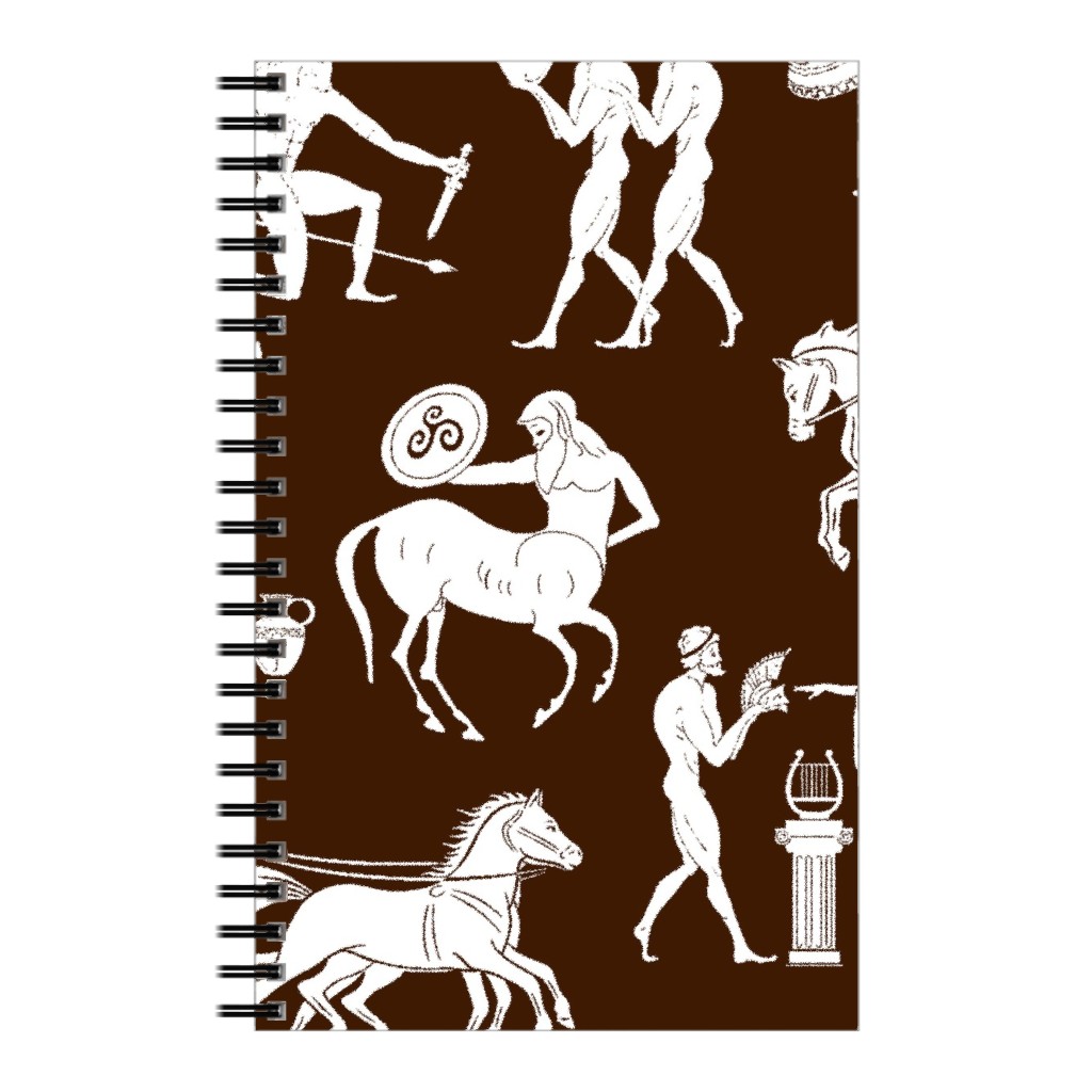 Greek Figures Notebook, 5x8, Brown