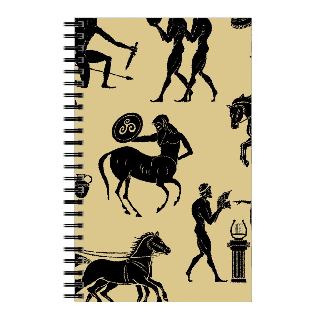 Greek Figures Notebook, 5x8, Yellow, Champagne