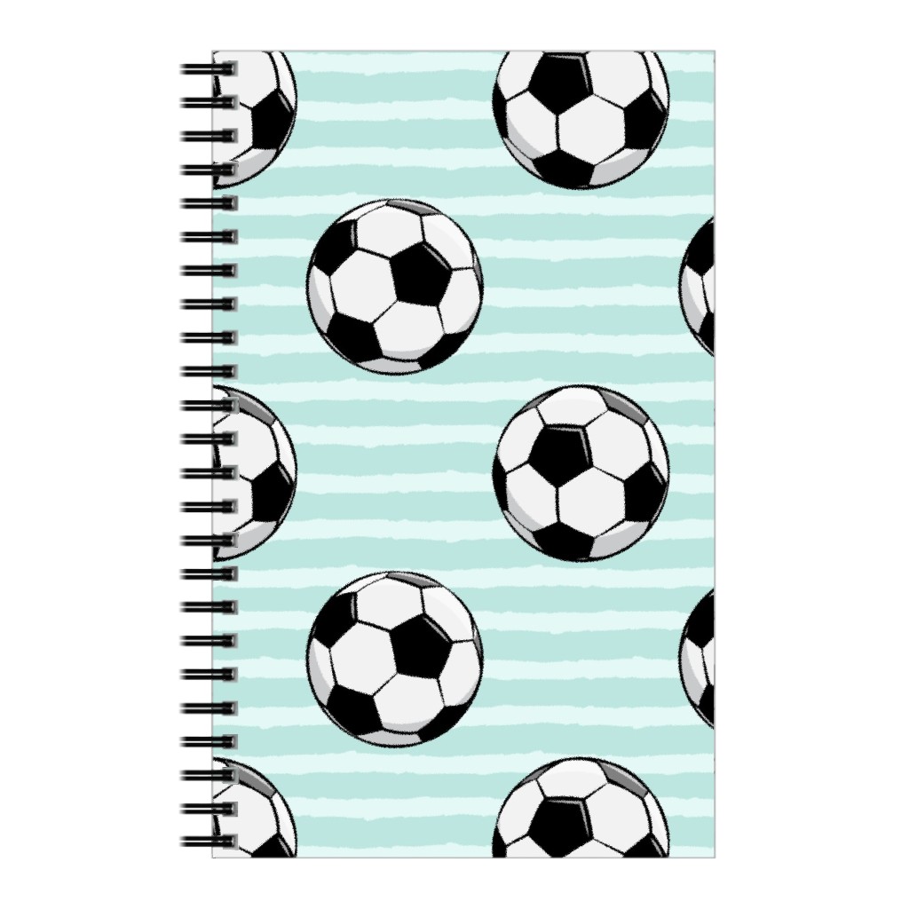 Soccer Balls Notebook, 5x8, Green