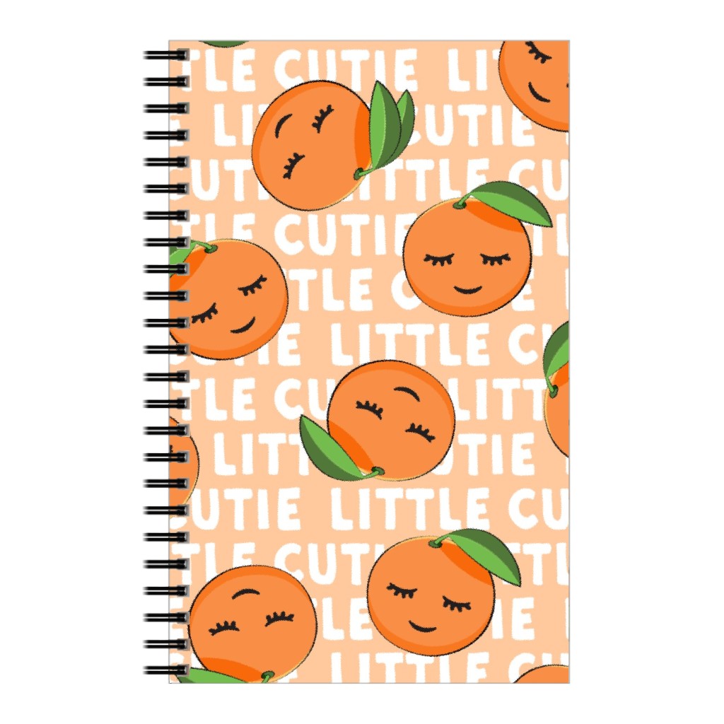 Little Cutie - Happy Oranges - Orange Notebook, 5x8, Orange