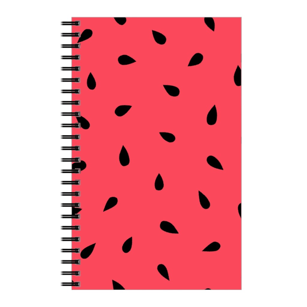 Watermelon Fruit Seeds Notebook, 5x8, Red