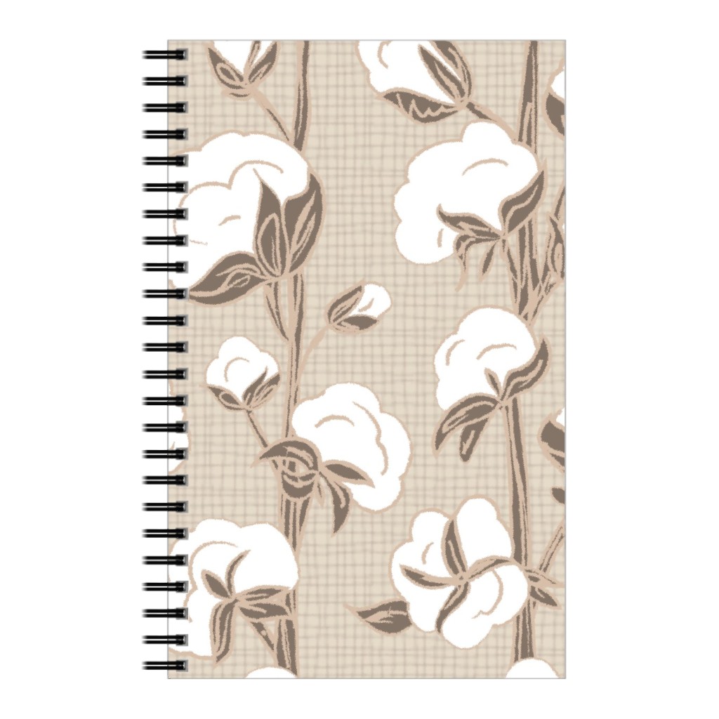 Cotton Stalk Stripe - Brown Notebook, 5x8, Beige