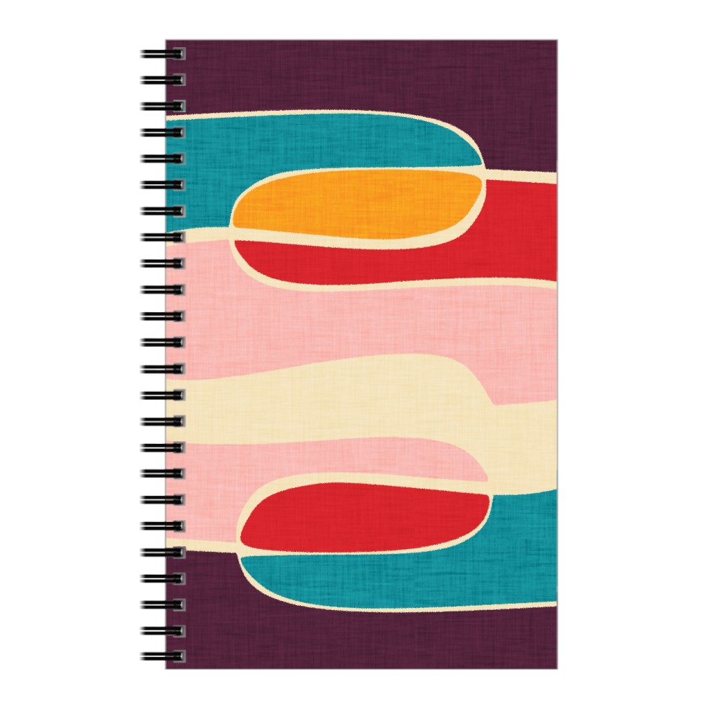 Mid Century Mod Retro Waves - Multi Notebook, 5x8, Multicolor