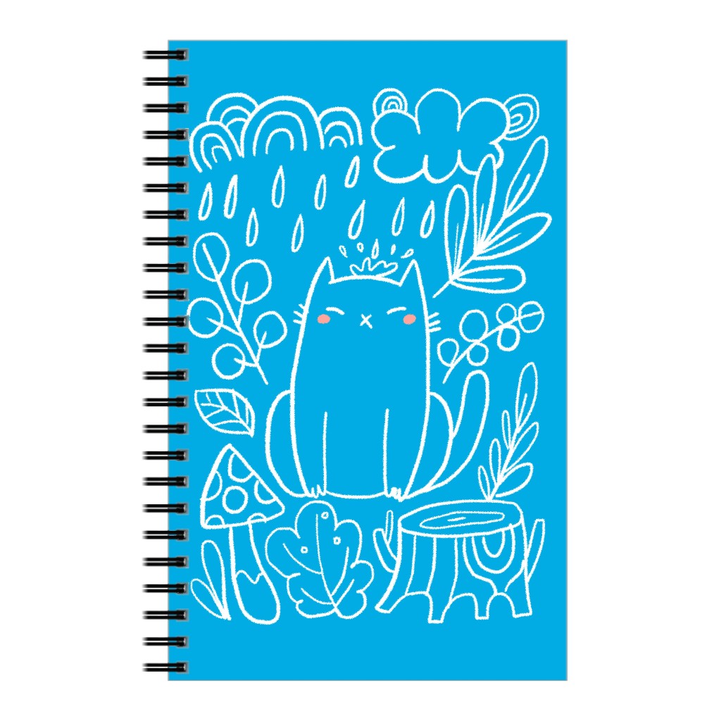 Outdoor Cat - Blue Notebook, 5x8, Blue