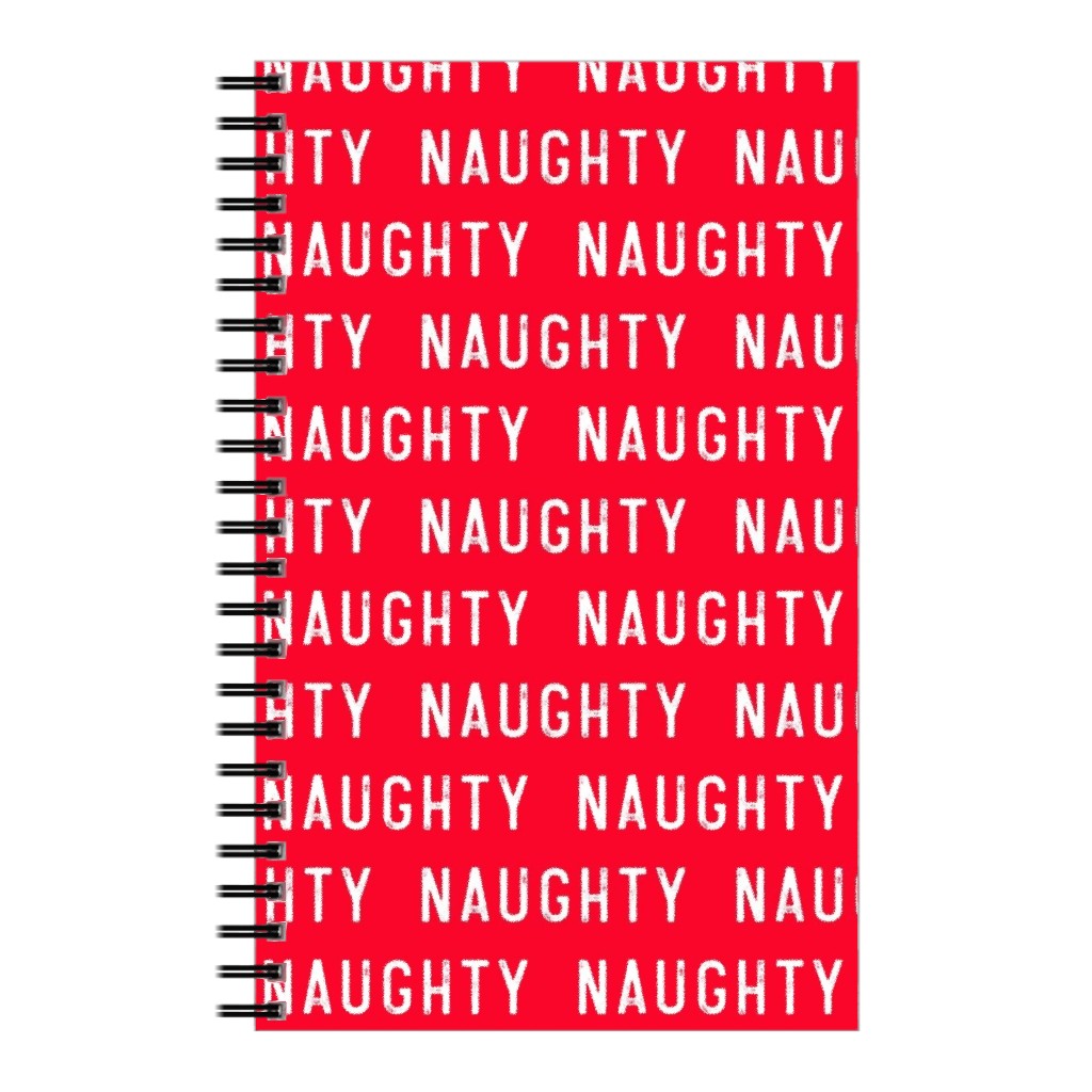 Naughty - Red Notebook, 5x8, Red, Red