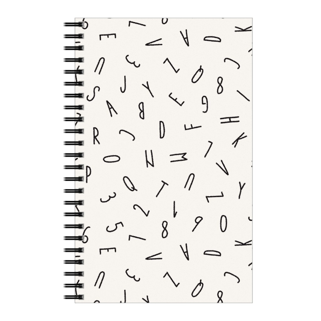 Little Alphabet - Ivory and Black Notebook, 5x8, Beige