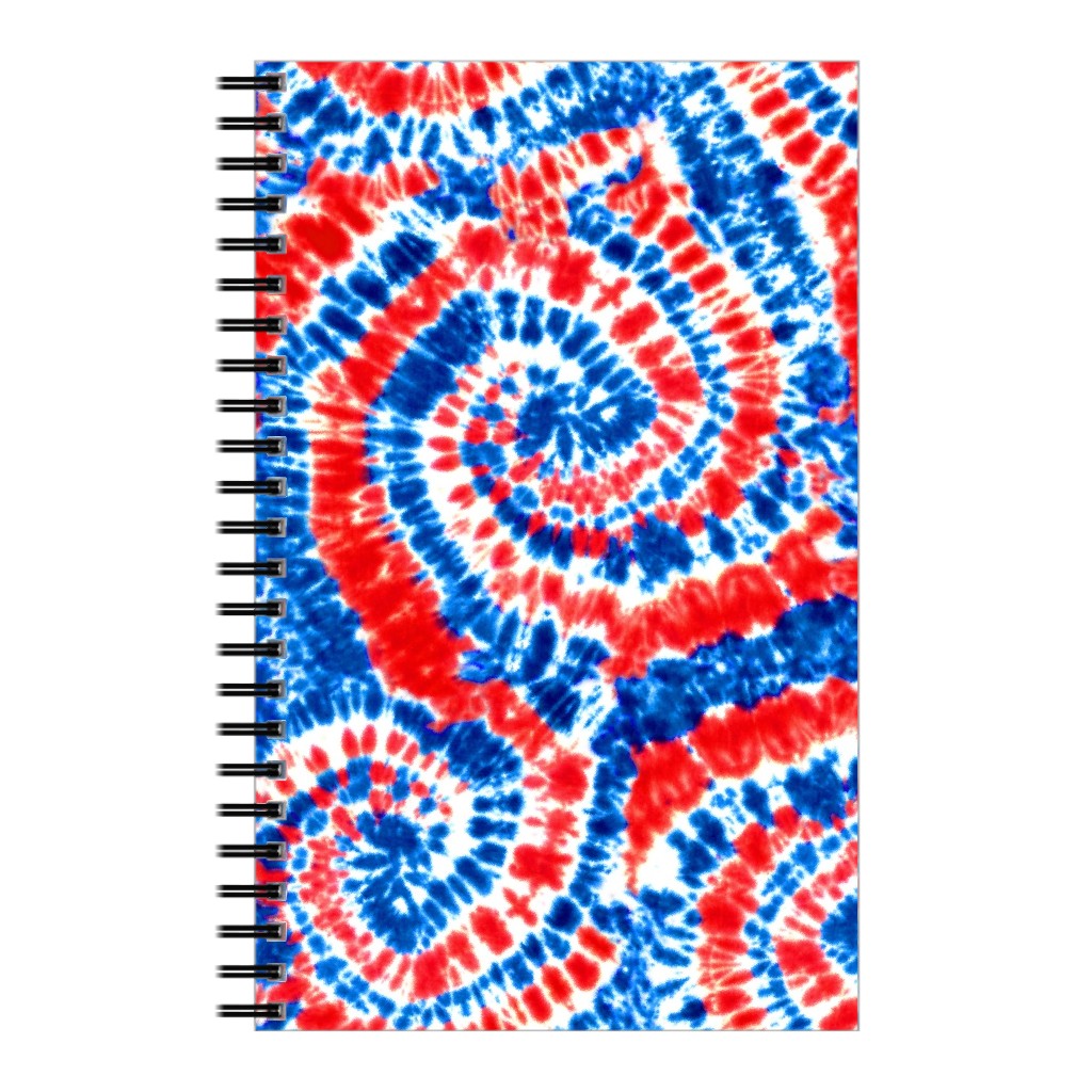 Tie Dye - Red White and Blue Notebook, 5x8, Multicolor