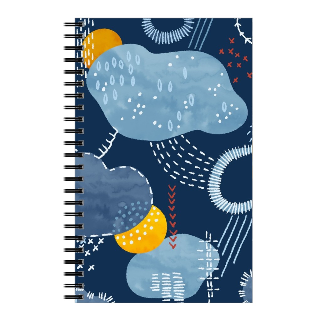 Shashiko Spring Clouds - Blue Notebook, 5x8, Blue