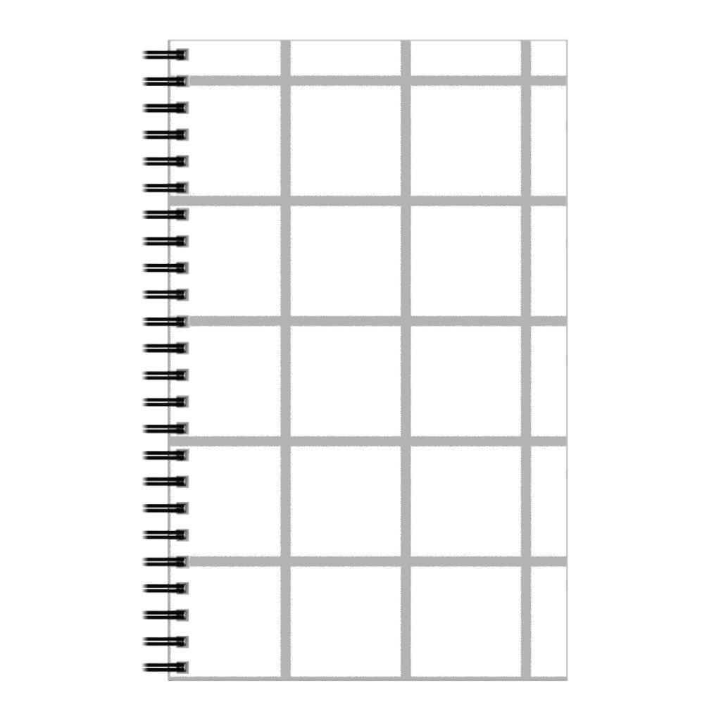 Window Pane Notebook, 5x8, Gray