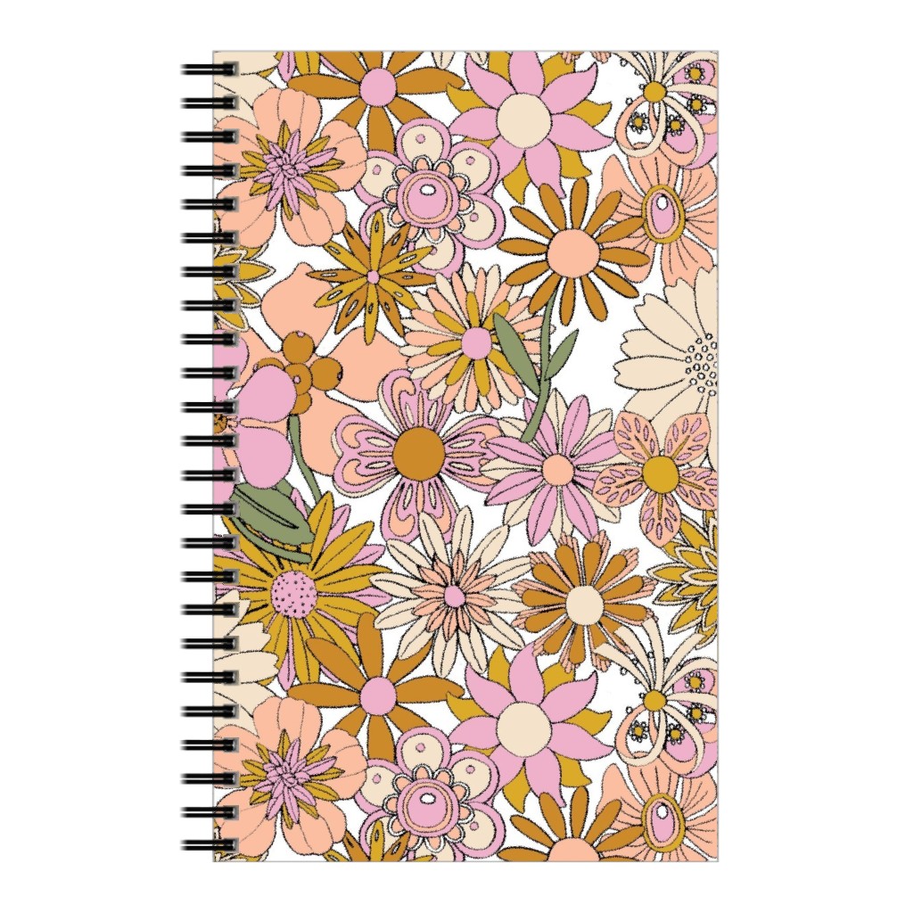 Chelsea Vintage Floral Garden - Pink Notebook, 5x8, Pink