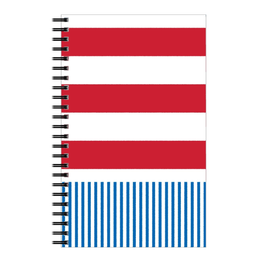 American Flag - Red, White and Royal Blue Notebook, 5x8, Blue